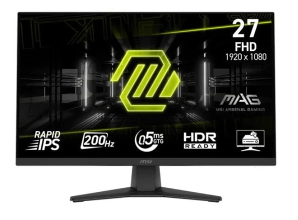 MSI 27 MAG 272F 1920x1080 FHD 16:9 FLAT RAPID IPS 200HZ 0.5MS GTG FREESYNC PREMIUM GAMING MONITOR ürün görseli