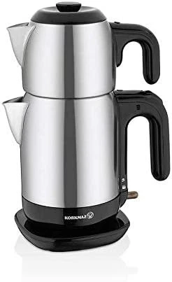 Korkmaz Demtez Satin/Siyah Elektrikli Çaydanlık ürün görseli 1