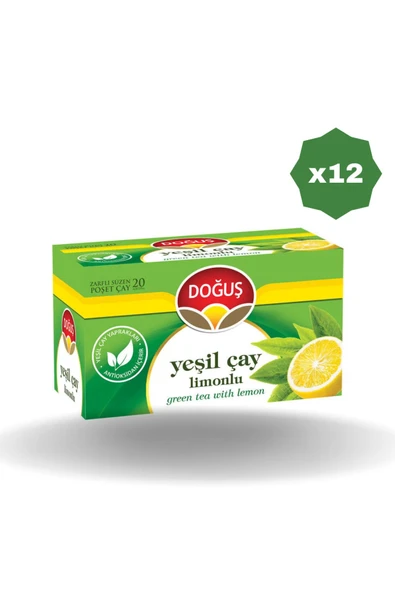 DOĞUŞ LİMONLU YEŞİL ÇAY 20'Lİ - (12 ADET) - 1