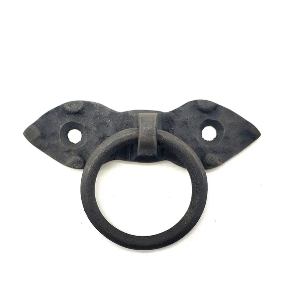 Antika Tarz Dekoratif Pirinç Yaprak Mobilya Kulbu, Kapı Kilit Halkası - 80 Mm, Oksit ürün görseli