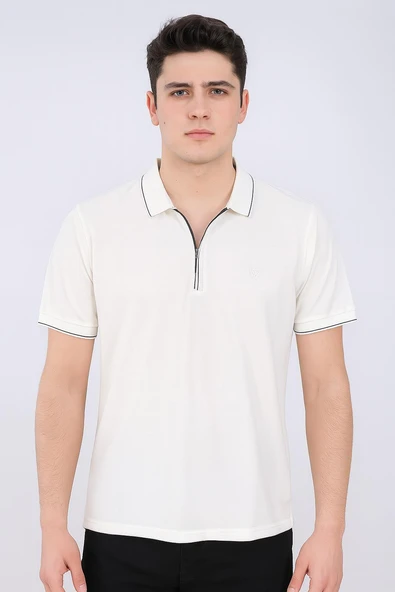 Gewer Slim Fit Erkek Kısa Kol Polo Yaka Tshirt - 7351 - Resim 2
