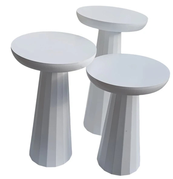 MDF 3'lü Mantar Sehpa Takımı - 2