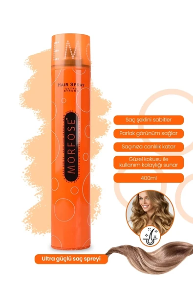 Morfose Turuncu Ultra Sert 400 ml Saç Spreyi - Resim 2