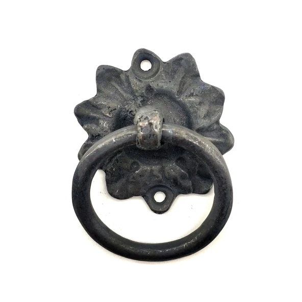 Antika Tarz Dekoratif Pirinç Çiçek Mobilya Kulbu, Kapı Kilit Halkası - 50mm, Oksit ürün görseli