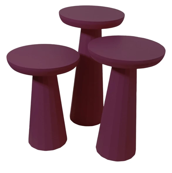 MDF 3'lü Mantar Sehpa Takımı - 6