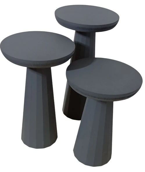 MDF 3'lü Mantar Sehpa Takımı - 3