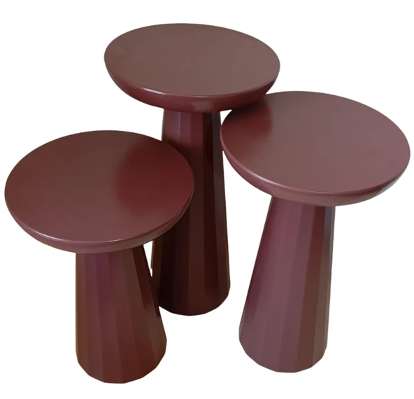 MDF 3'lü Mantar Sehpa Takımı - 4