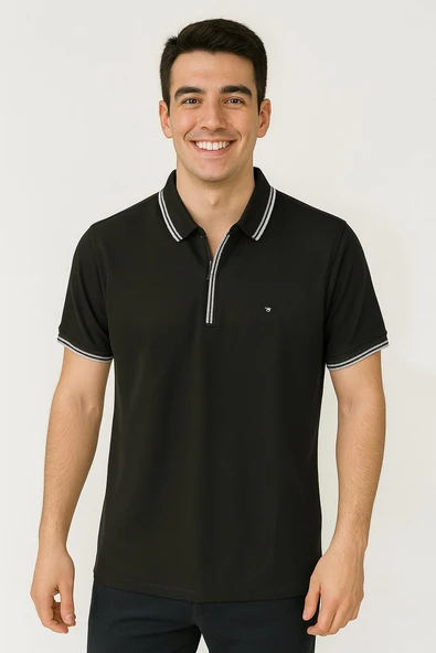 Zamur Men Slim Fit Erkek Kısa Kol Polo Yaka Tshirt - 7354 - Resim 2