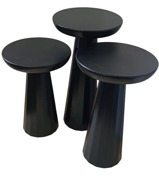 MDF 3'lü Mantar Sehpa Takımı - 7