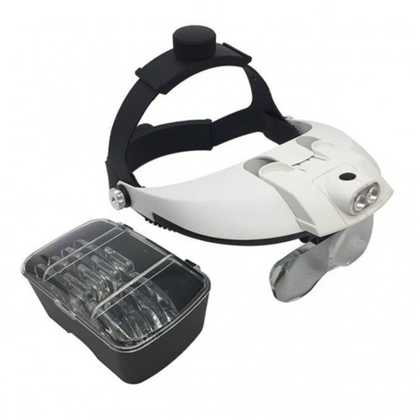 5 Mercekli Çok Fonksiyonlu Başlık Tip Işıklı Büyüteç 81001h - 2