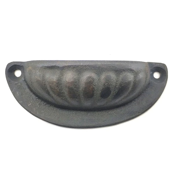 Antika Tarz Dekoratif Pirinç İstiridye Tas Mobilya Kulbu - 37x87 Mm, Oksit ürün görseli