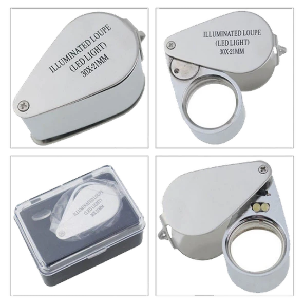 Kontrol Için Özel Kutulu Metal Işıklı Lup 30x21 - 2