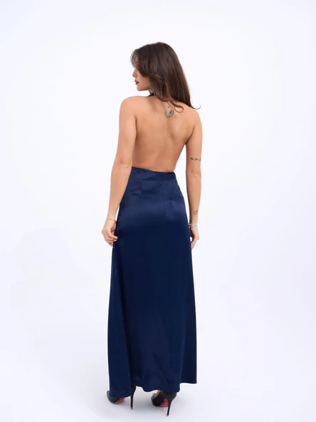 7372 ELBİSE-LACİVERT - Resim 2