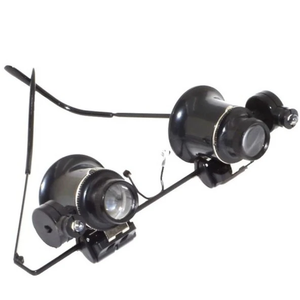 Gözlük Model Çıft Led Aydınlatma Saat Onarımı Için Harika Büyüteç - 3