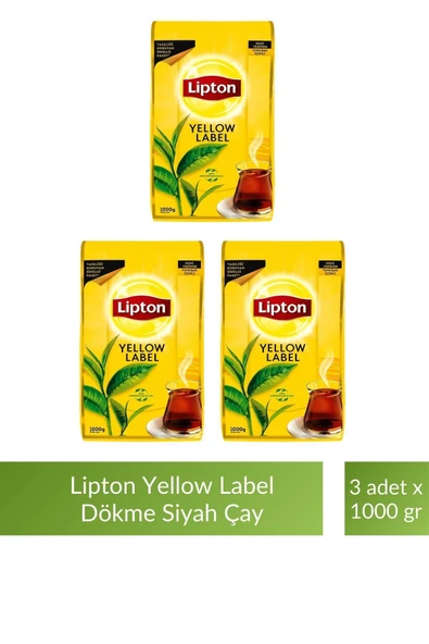 Lipton Yellow Label Dökme Siyah Çay 1000 gr x 3 Adet - 1