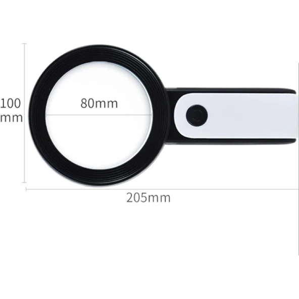 30x 12ışıklı Büyüteç Taşınabilir Çıft Katmanlı Optik Cam Okuma Büyüteç 229018 - 3