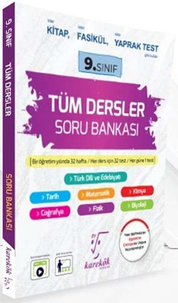 9. Sınıf Tüm Dersler Soru Bankası Karekök Yayınları - 1