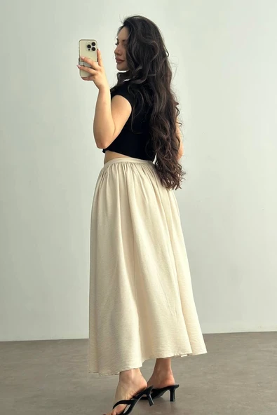 Cepli keten etek bej kz24 - Resim 2