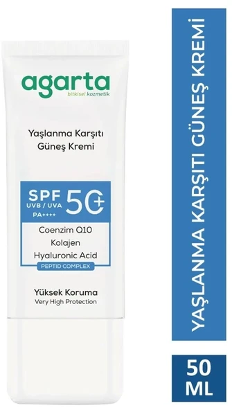 Agarta Doğal Güneş Kremi Yaşlanma Karşıtı 50 Spf 50 Ml ürün görseli