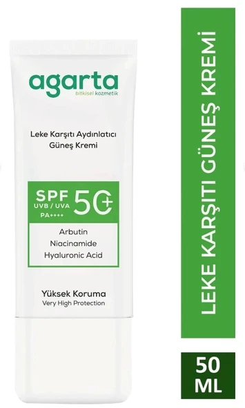 Agarta Doğal Güneş Kremi Leke Karşıtı Aydınlatıcı 50 Spf 50 Ml