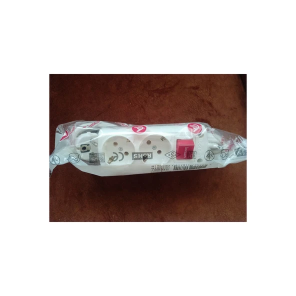 İkili Anahtarlı Topraklı Grup ,priz 5m - 2