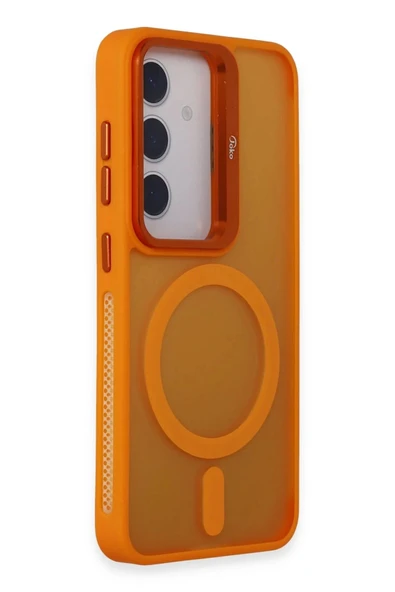 Joko Samsung Galaxy S24 Flet Lens Magsafe Kapak - Turuncu - Resim 2
