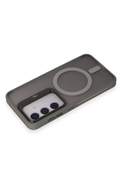 Joko Samsung Galaxy S24 Flet Lens Magsafe Kapak - Gri - Resim 3