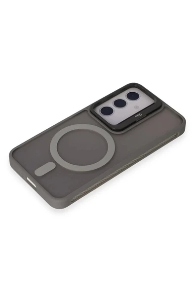 Joko Samsung Galaxy S24 Flet Lens Magsafe Kapak - Gri - Resim 4