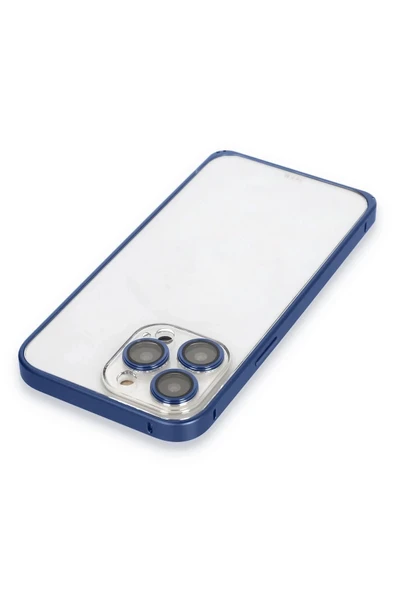 Joko iPhone 15 Pro Max Metal Bumper Mat Kapak - Lacivert - Resim 4