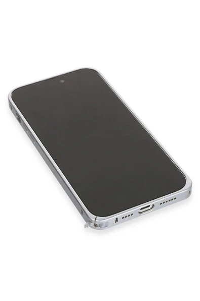 Joko iPhone 15 Pro Metal Bumper Mat Kapak - Gri ürün görseli 1
