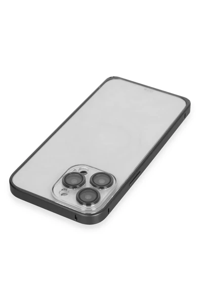 Joko iPhone 15 Pro Metal Bumper Mat Kapak - Siyah - Resim 4