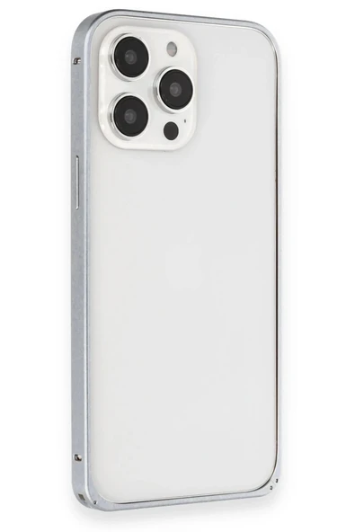 Joko iPhone 15 Pro Metal Bumper Mat Kapak - Gri - Resim 3