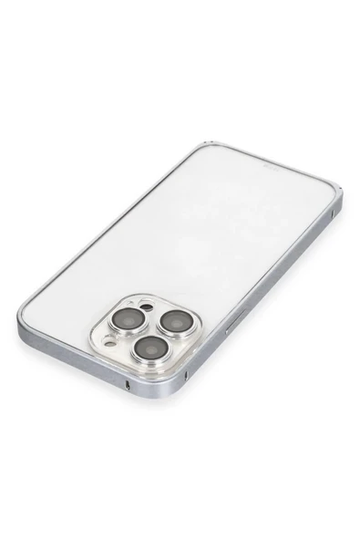 Joko iPhone 15 Pro Metal Bumper Mat Kapak - Gri - Resim 4