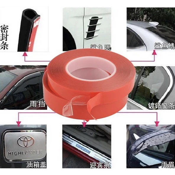 Çift Taraflı Nano Teknolojili Süper Güçlü Bant 2 Metre ürün görseli