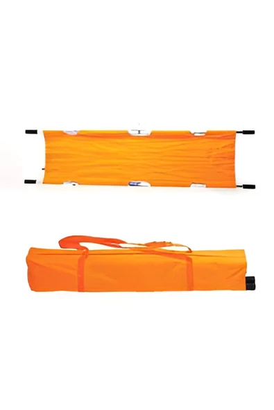 MEDİKALCİM 4'e Katlanabilir Hastane Sedyesi Hasta Taşıma Sedyesi Acil Sedyesi Iş Sağlığı Sedyesi Pole Sedye - Resim 3