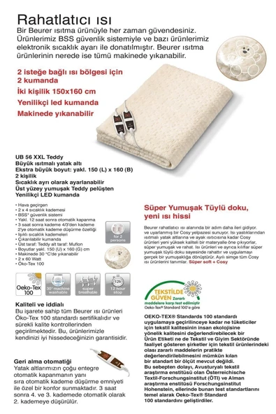 Beurer Ub 56 Polar Isıtmalı Yatakaltı Xxl Büyük Boy - Resim 2
