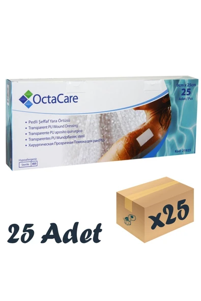 medikaltec Şeffaf Su Geçirmez Yara Örtüsü 9cm X 25cm 25 Adet Tekli Steril Paket ürün görseli