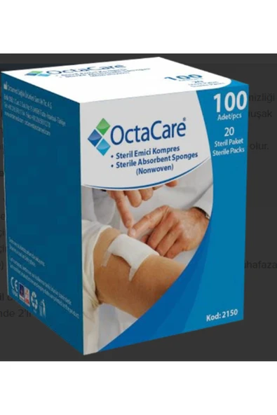 MEDİKALCİM OctaCare Steril Emici Kompres (Non-Wowen) 7,5cm x 7,5cm 100 Adet ürün görseli