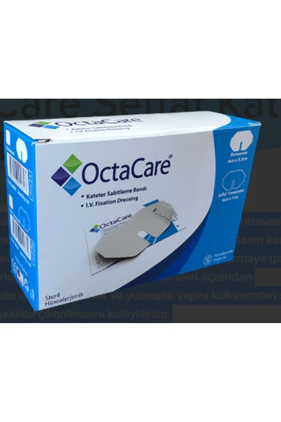 Octacare Şeffaf Kateter Sabitleme Bandı 6 cm x 7 cm 100 Adet ürün görseli