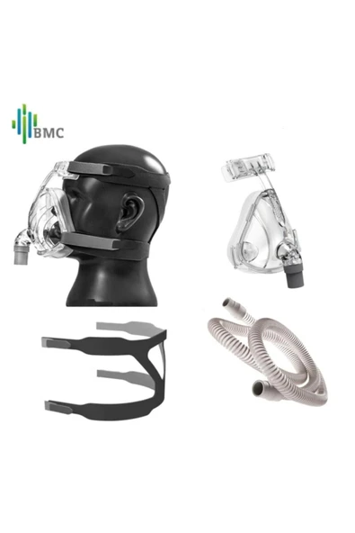 Bmc Ivolve F2 Tam Yüz Full Face Cpap Maskesi L Beden, Kafa Bandı Ve Hortum - 1