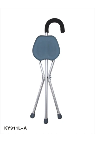 Pulsemed Alüminyum Üç Ayaklı Tabureli Baston Ky911l-a 1 Uzunluk Ayarlı ürün görseli