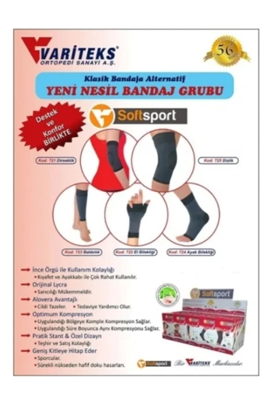 MEDİKAL Variteks Softsport Elastik Örme Dizlik 43-48cm Xlarge ürün görseli