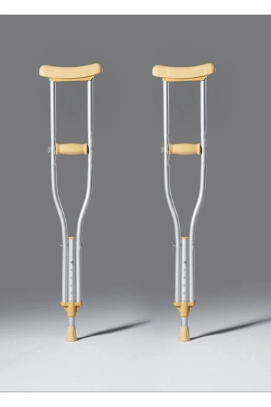 MEDİKALCİM Koltuk Altı Değneği (5ÇİFT)10Adet(L 1.75-1.85 BOY)Alüminyum Pimli Boy Ayarlanabilir Yumuşak Elcik ürün görseli