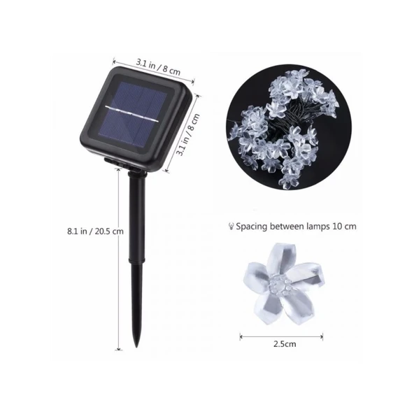Solar 30 Ledli Çiçekli Günışığı Bahçe Aydınlatma Dekorasyon Güneş Enerjili - 5