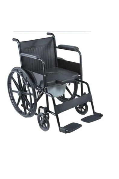 medikaltec Klasik Tekerlekli Sandalye Siyah Hasta Tuvaleti ürün görseli