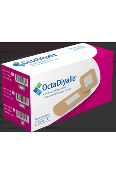 medikaltec OctaDiyaliz Hemostatik Bası Bandı 38 mm x 72 mm 100 Adet