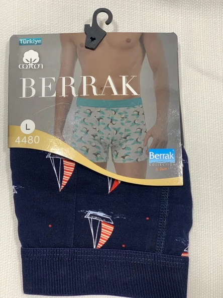 NİVEMESHOME 4480 ERKEK LYCRALI COTTON BOXER YELKEN DESENLİ L BERRAK