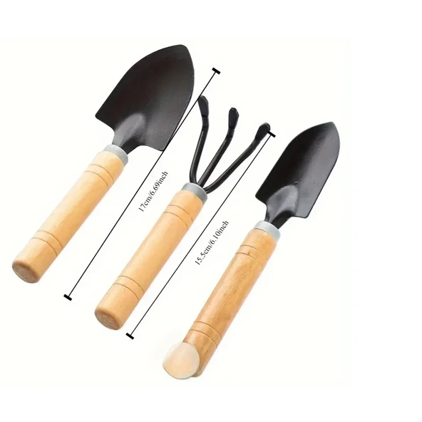 Mini Kazma Kürek Tırmık Seti - Portatif - Resim 3