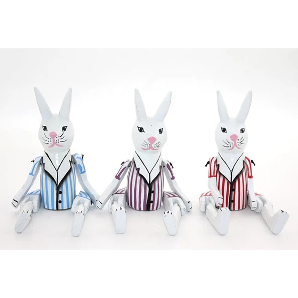 Ahşap Salanan Tavşan Figürü Namı-3 ürün görseli 1