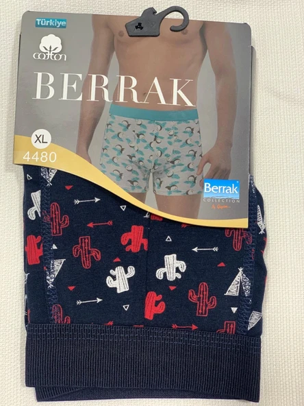 NİVEMESHOME 4480 ERKEK LYCRALI  COTTON BOXER DESENLİ XL BERRAK